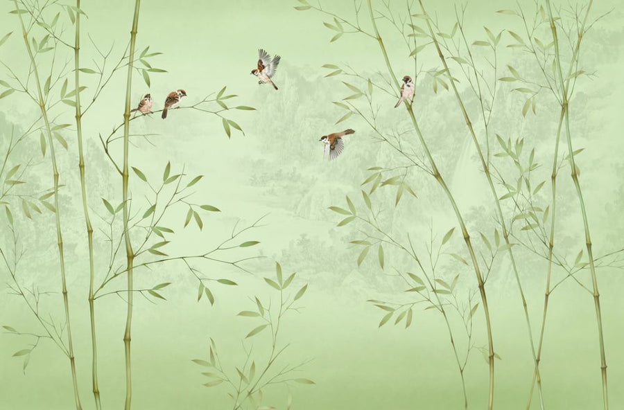 PHOTOWALL / Bamboo Birds -Emerald (e318725)