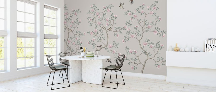 PHOTOWALL / Floraison Chinoiserie Birds - Pearly (e318734)