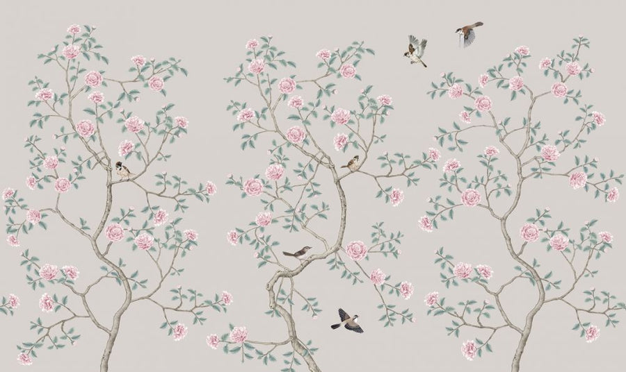 PHOTOWALL / Floraison Chinoiserie Birds - Pearly (e318734)