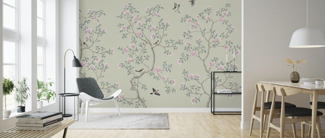PHOTOWALL / Floraison Chinoiserie Birds Pea (e318735)