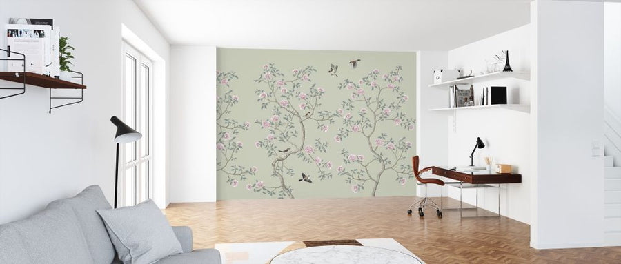 PHOTOWALL / Floraison Chinoiserie Birds Pea (e318735)