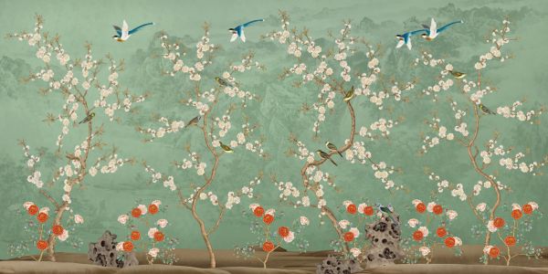 PHOTOWALL / Chinoiserie Garden - Emerald (e318750)