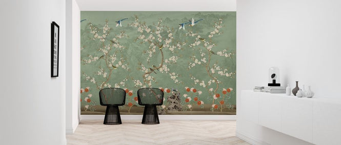 PHOTOWALL / Chinoiserie Garden - Emerald (e318750)