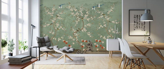 PHOTOWALL / Chinoiserie Garden - Emerald (e318750)