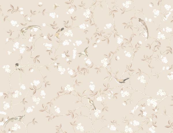 PHOTOWALL / Birds and Flowers - Cream (e318861)