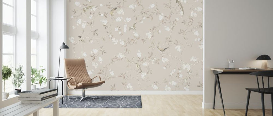 PHOTOWALL / Birds and Flowers - Cream (e318861)