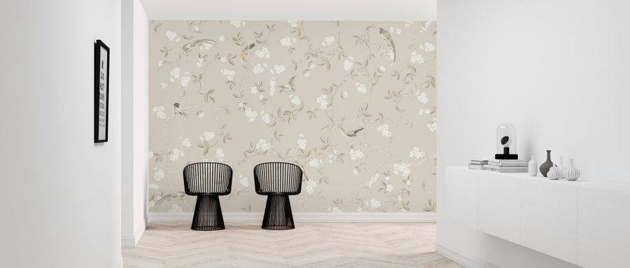 PHOTOWALL / Birds and Flowers - Cream (e318861)