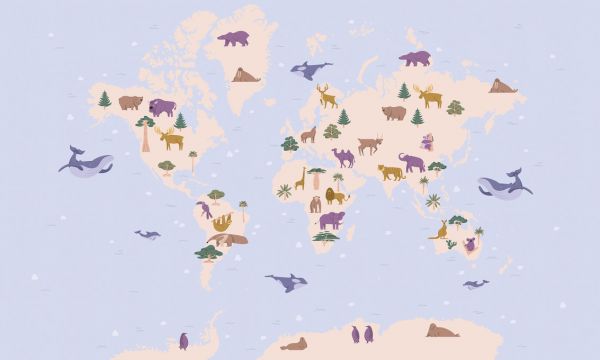 PHOTOWALL / Animal World Map (e319159)