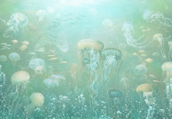 PHOTOWALL / Jellyfish Garden - Green (e319257)