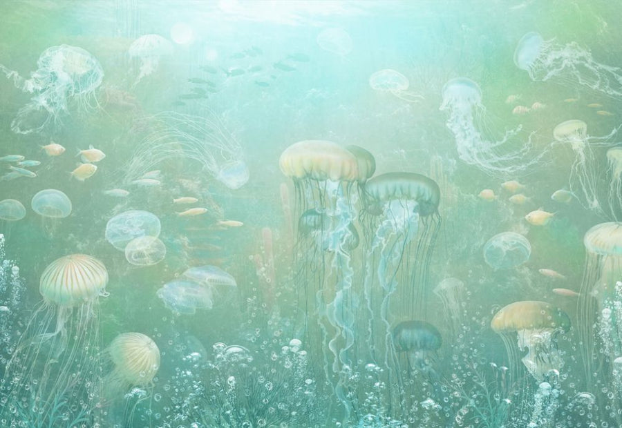 PHOTOWALL / Jellyfish Garden - Green (e319257)