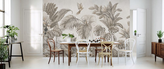 PHOTOWALL / Tropical Birds Home - Sepia (e319280)