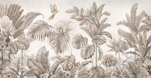 PHOTOWALL / Tropical Birds Home - Sepia (e319280)