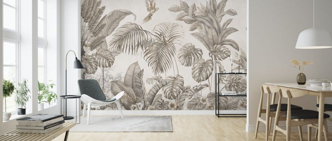 PHOTOWALL / Tropical Birds Home - Sepia (e319280)