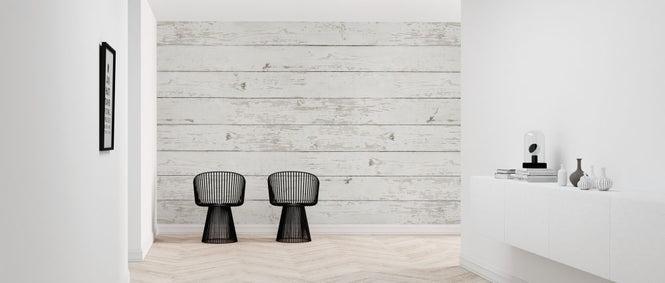 PHOTOWALL / Wooden White Texture (e318142)