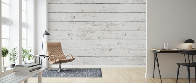 PHOTOWALL / Wooden White Texture (e318142)