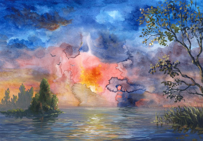 PHOTOWALL / Watercolor Summer Landscape (e318407)