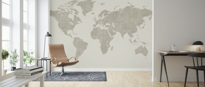 PHOTOWALL / Voguish World Map - Beige (e320768)