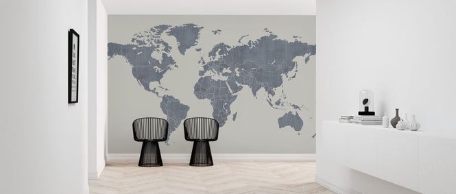 PHOTOWALL / Voguish World Map - Blue (e320769)