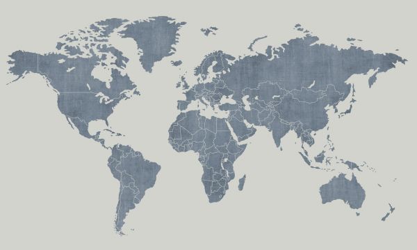 PHOTOWALL / Voguish World Map - Blue (e320769)