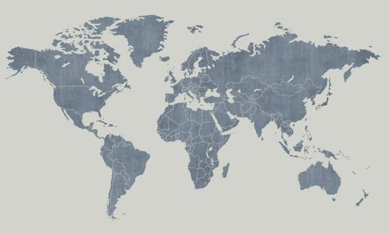 PHOTOWALL / Voguish World Map - Blue (e320769)