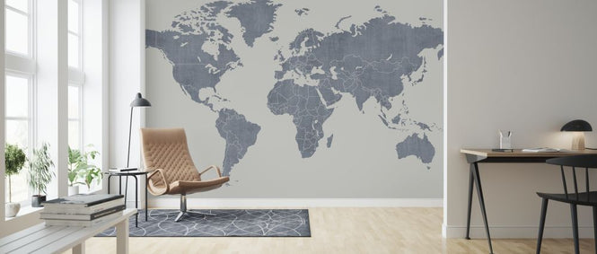 PHOTOWALL / Voguish World Map - Blue (e320769)