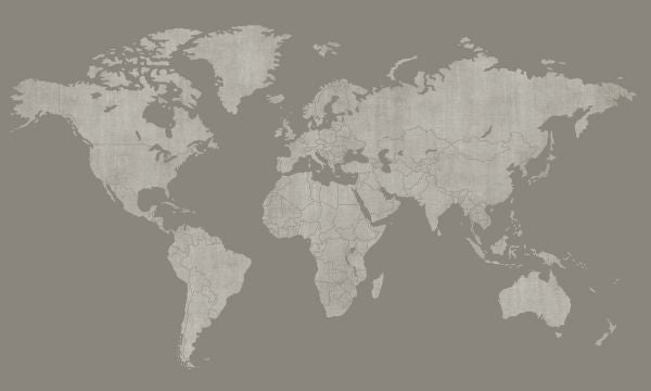 PHOTOWALL / Voguish World Map - Brown Gray (e320771)