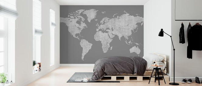 PHOTOWALL / Voguish World Map - Dark Gray (e320772)