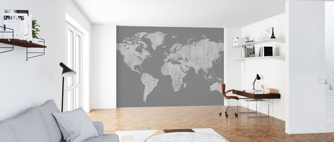 PHOTOWALL / Voguish World Map - Dark Gray (e320772)