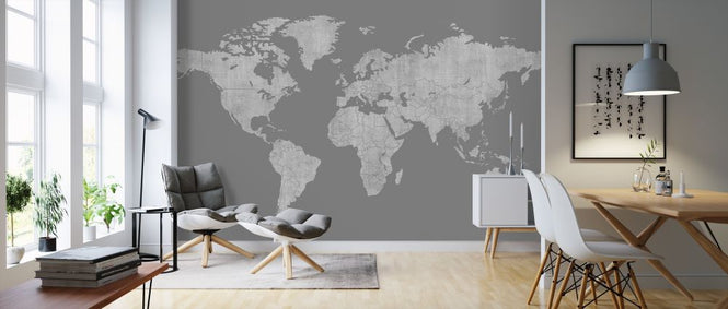 PHOTOWALL / Voguish World Map - Dark Gray (e320772)