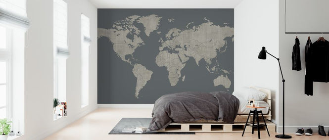 PHOTOWALL / Voguish World Map - Green Gray (e320774)