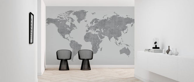 PHOTOWALL / Voguish World Map - Light Gray (e320775)