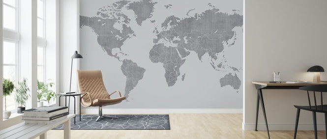 PHOTOWALL / Voguish World Map - Light Gray (e320775)