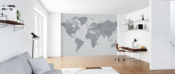 PHOTOWALL / Voguish World Map - Light Gray (e320775)