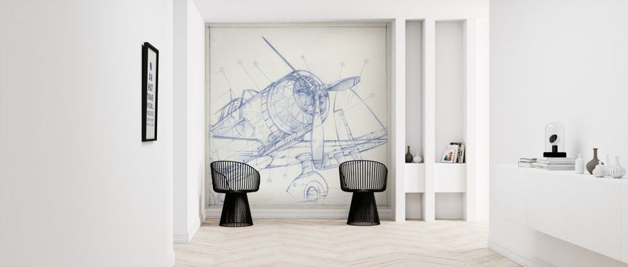 PHOTOWALL / Airplane Mechanical Sketch (e320436)