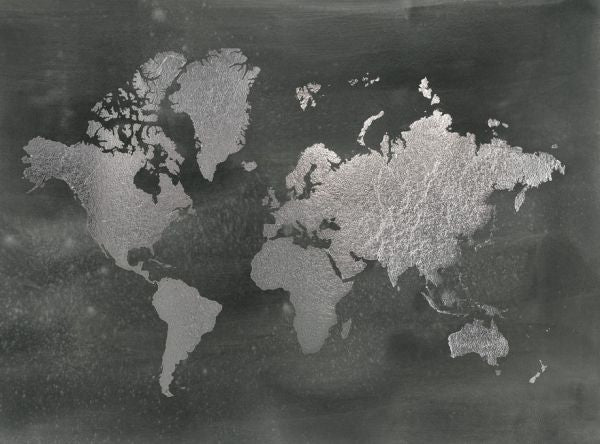 PHOTOWALL / World Map on Black Wash (e320573)