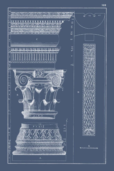 PHOTOWALL / Column Cornice Blueprint (e320592)