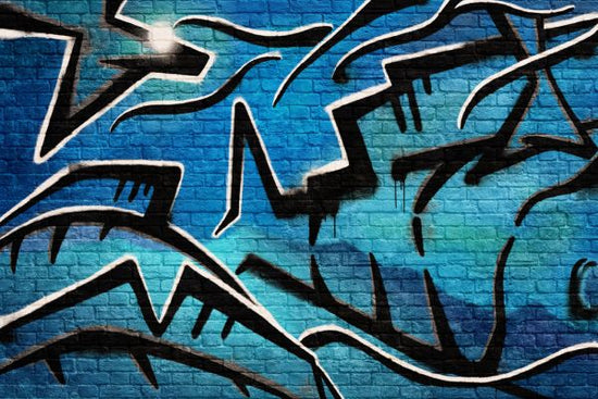 PHOTOWALL / Brick Wall Graffiti - Blue (e320815)