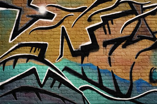 PHOTOWALL / Brick Wall Graffiti - Brown (e320816)