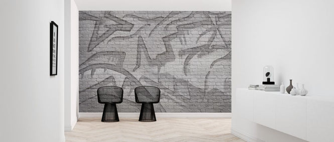PHOTOWALL / Brick Wall Graffiti - Gray (e320817)