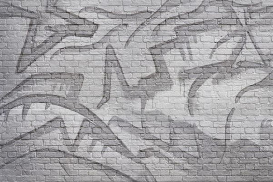 PHOTOWALL / Brick Wall Graffiti - Gray (e320817)