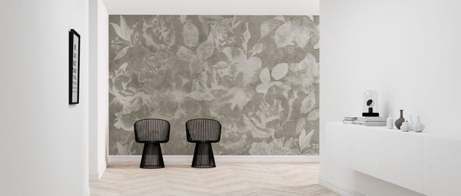 PHOTOWALL / Flowers and Concrete - Beige (e320885)