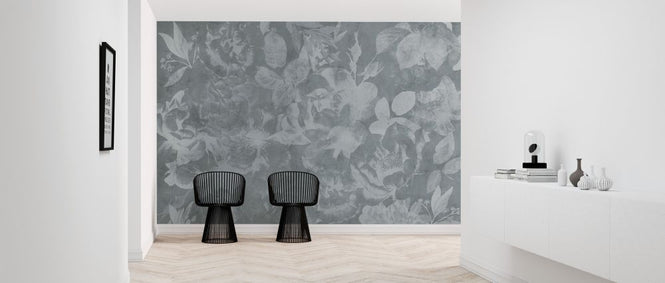 PHOTOWALL / Flowers and Concrete - Gray (e320887)