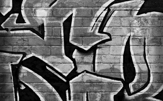 PHOTOWALL / Graffiti Brick Wall - Bw (e320890)