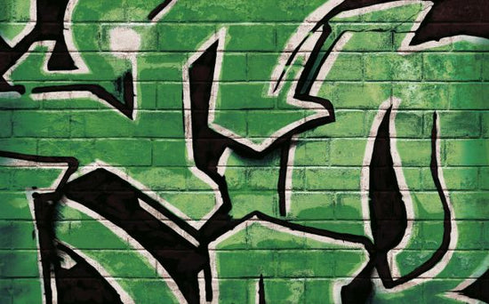 PHOTOWALL / Graffiti Brick Wall - Green (e320891)