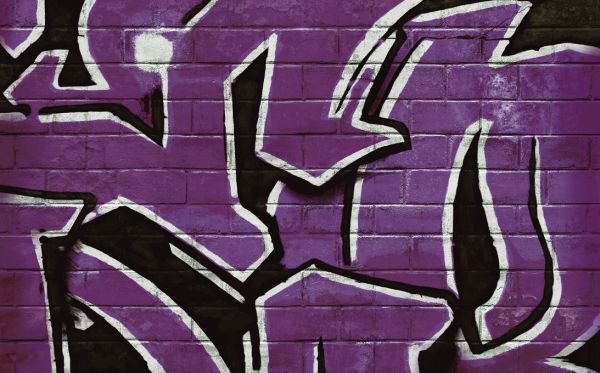 PHOTOWALL / Graffiti Brick Wall - Purple (e320893)