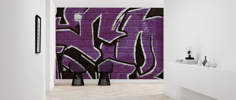 PHOTOWALL / Graffiti Brick Wall - Purple (e320893)