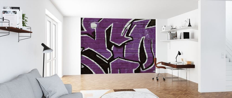 PHOTOWALL / Graffiti Brick Wall - Purple (e320893)