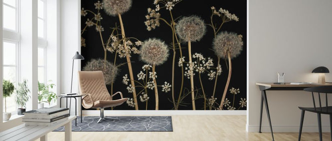 PHOTOWALL / Meadow Flowers - Dark-Brown (e321003)