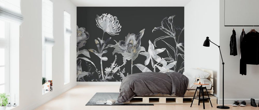 PHOTOWALL / Floral Sway - Black (e321286)