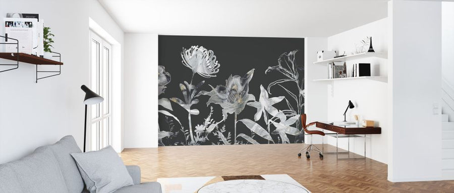 PHOTOWALL / Floral Sway - Black (e321286)